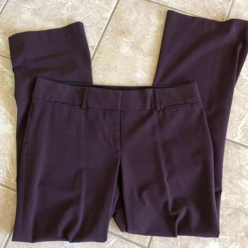 LOFT Marissa cut trouser pants, size 12 - eggplant